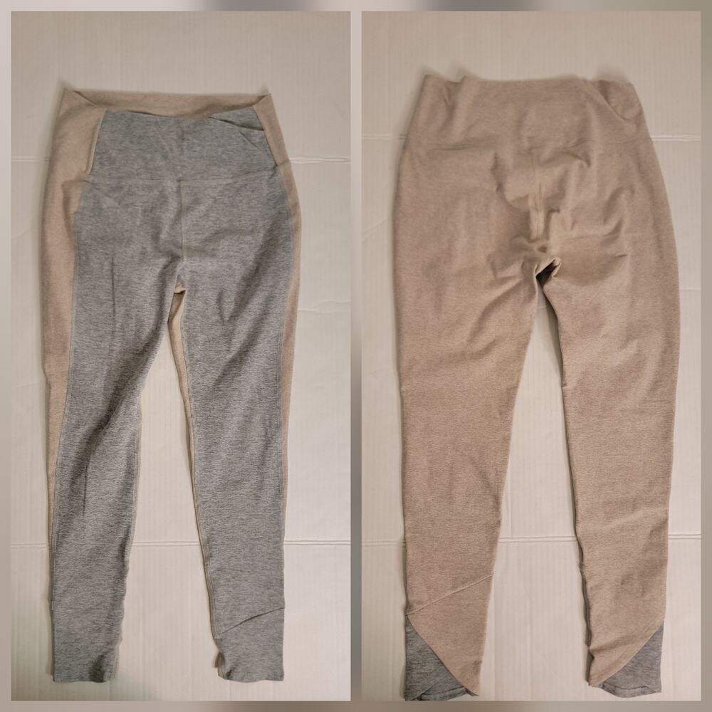 BEYOND YOGA Legging Sz Large High Rise Tan Gray Soft Women's Athleisure